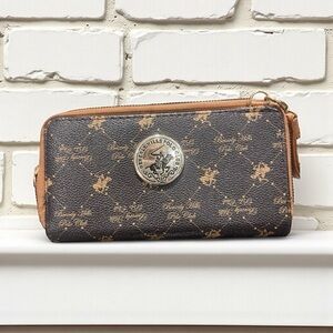 Beverly Hills Polo Club Leather Wallet - Black Embossed - Pre-Owned Logo modern‍